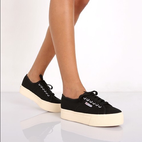 superga black platform shoes